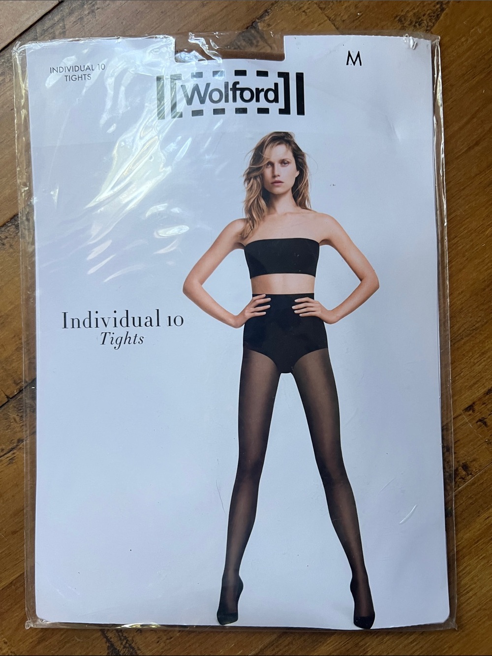 Wolford Individual 10 Honey Tights Nylons Sz M